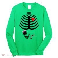 Baby Girl Skeleton Pregnancy Love Halloween Long Sleeve Shirt thumb 0