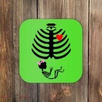 Baby Girl Skeleton Pregnancy Love Halloween Coaster thumb 0