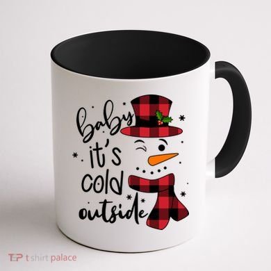 Baby It's Cold Outside Snowman Coffee Mug back