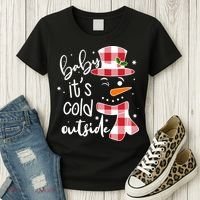 Baby It's Cold Outside Snowman Women's T-Shirt thumb 3
