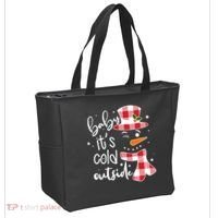 Baby It's Cold Outside Snowman Tote Bag thumb 2