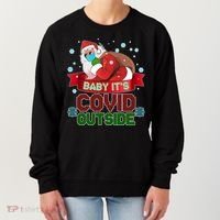 Baby It's Covid Outside Funny Christmas Women's Sweatshirt thumb 0