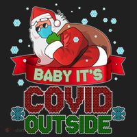 Baby It's Covid Outside Funny Christmas Women's Sweatshirt thumb 2