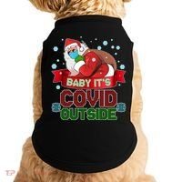 Baby It's Covid Outside Funny Christmas Doggie Tank thumb 0