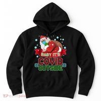 Baby It's Covid Outside Funny Christmas Hoodie thumb 0
