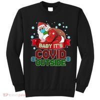 Baby It's Covid Outside Funny Christmas Sweatshirt thumb 0