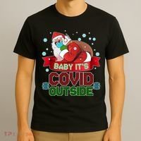 Baby It's Covid Outside Funny Christmas T-Shirt thumb 3