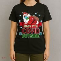 Baby It's Covid Outside Funny Christmas T-Shirt thumb 4