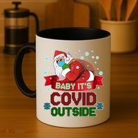 Baby It's Covid Outside Funny Christmas Coffee Mug thumb 4