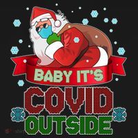 Baby It's Covid Outside Funny Christmas Women's Hoodie thumb 2