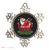 Baby It's Covid Outside Funny Christmas Ornament thumb 0
