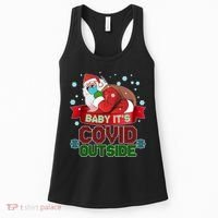 Baby It's Covid Outside Funny Christmas Women's Tank Top thumb 0