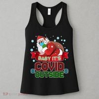Baby It's Covid Outside Funny Christmas Women's Tank Top thumb 3