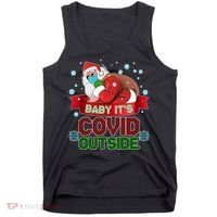 Baby It's Covid Outside Funny Christmas Tank Top thumb 0