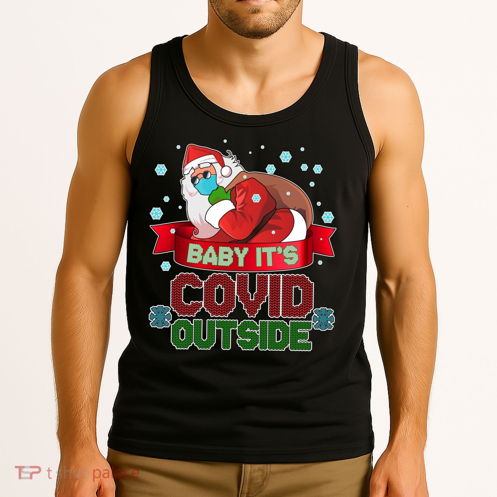 Baby It's Covid Outside Funny Christmas Tank Top