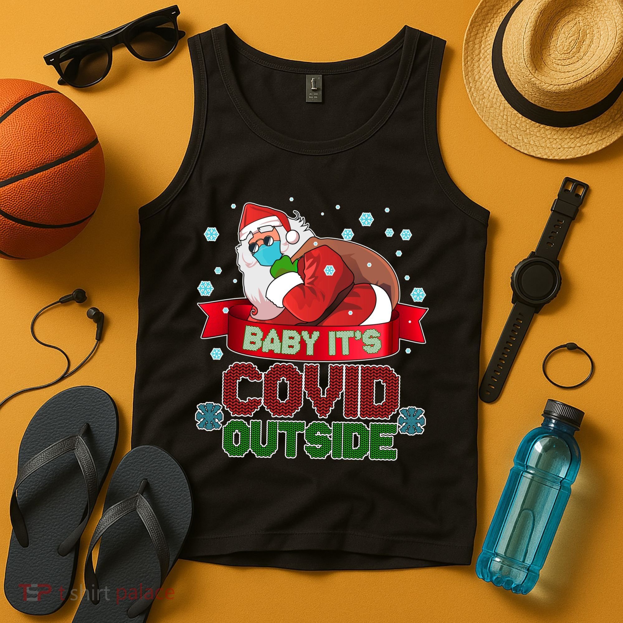 Baby It's Covid Outside Funny Christmas Tank Top