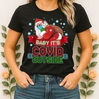 Baby It's Covid Outside Funny Christmas Women's T-Shirt thumb 2