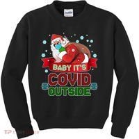 Baby It's Covid Outside Funny Christmas Kids Sweatshirt thumb 0