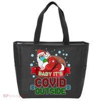 Baby It's Covid Outside Funny Christmas Tote Bag thumb 0