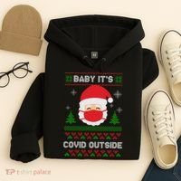 Baby It's COVID Outside Ugly Christmas Sweater Hoodie thumb 4