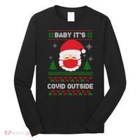 Baby It's COVID Outside Ugly Christmas Sweater Long Sleeve Shirt thumb 0