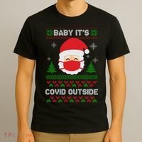 Baby It's COVID Outside Ugly Christmas Sweater T-Shirt thumb 3