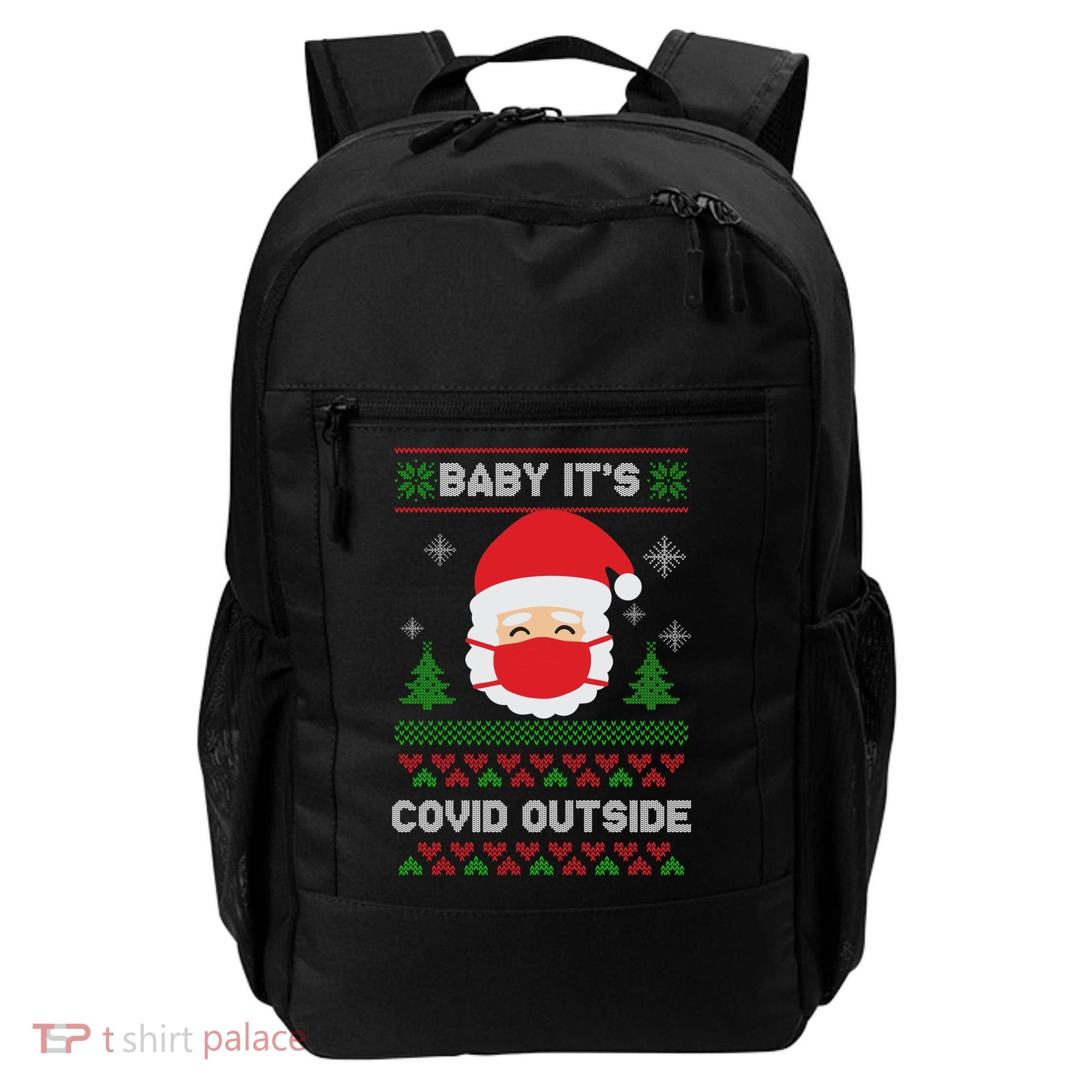 Baby It's COVID Outside Ugly Christmas Sweater Backpack