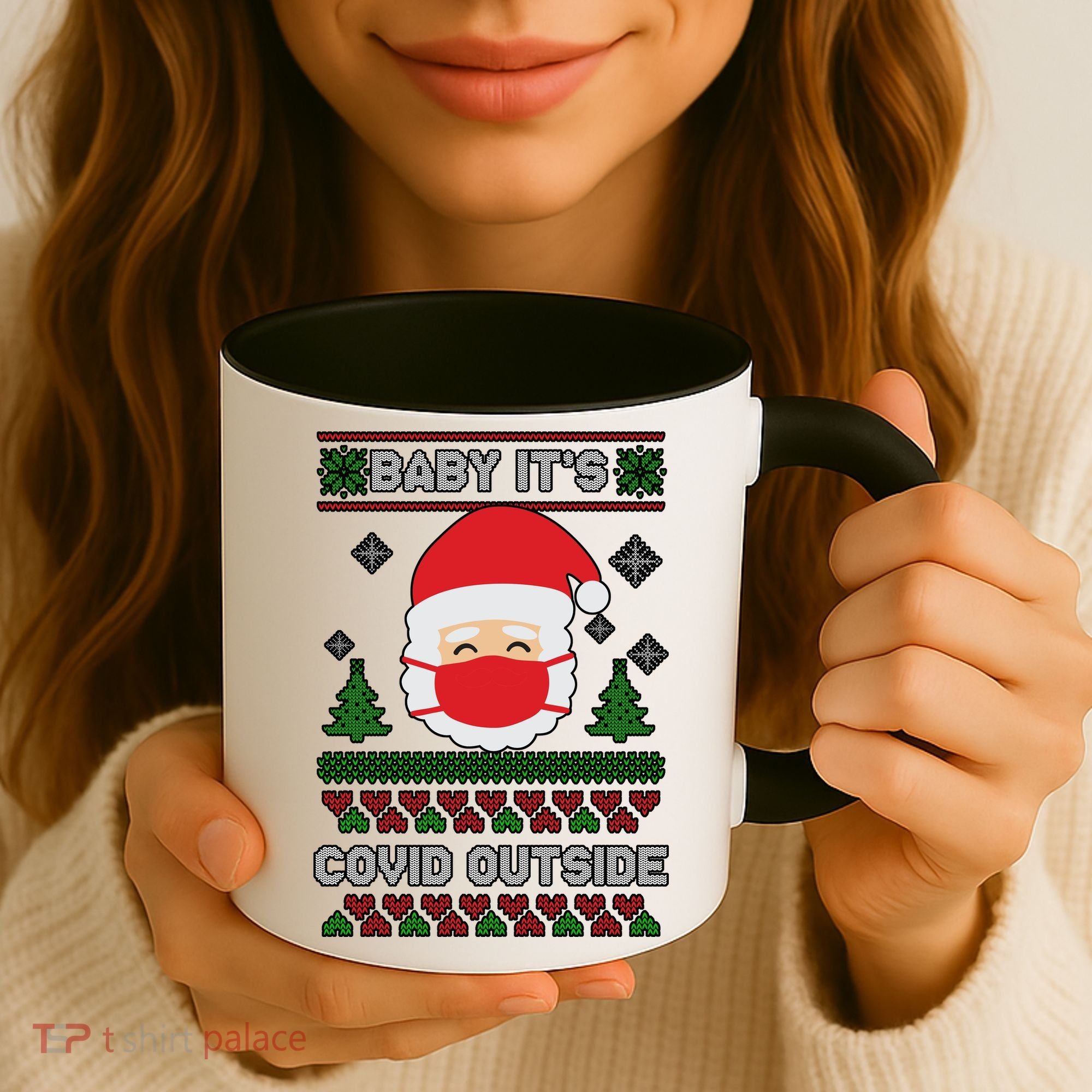 Baby It's COVID Outside Ugly Christmas Sweater Coffee Mug