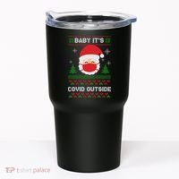 Baby It's COVID Outside Ugly Christmas Sweater Tumbler thumb 0