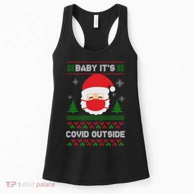 Baby It's COVID Outside Ugly Christmas Sweater Women's Tank Top