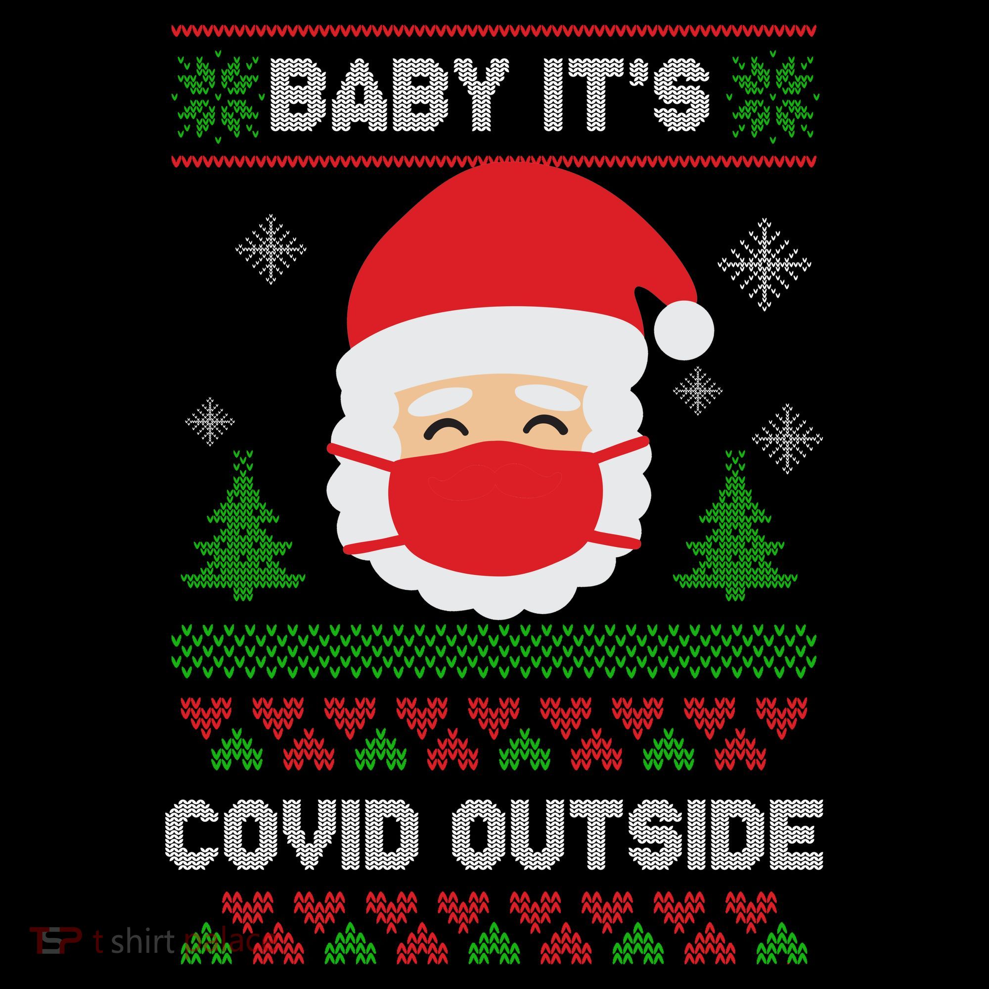 Baby It's COVID Outside Ugly Christmas Sweater Women's Tank Top