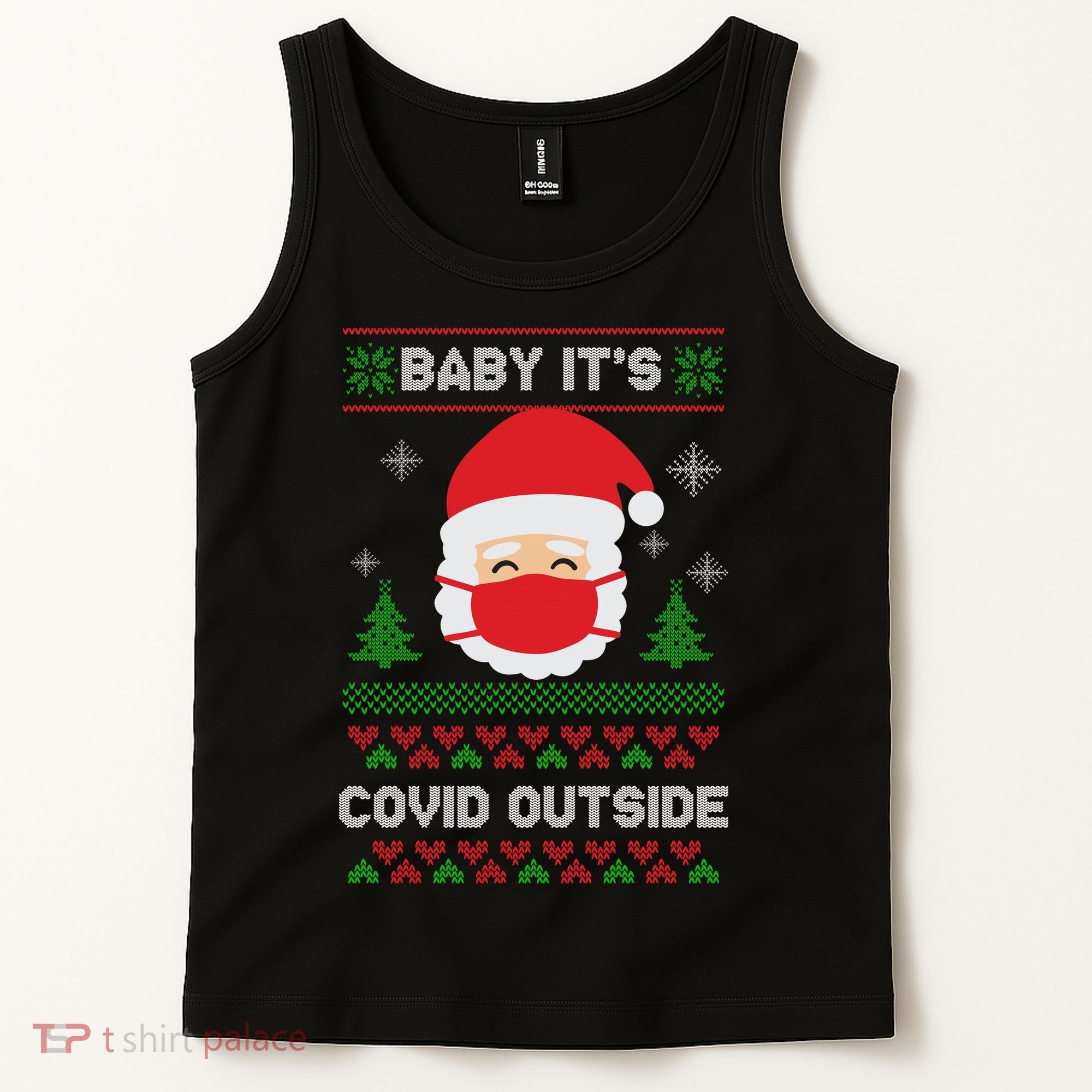 Baby It's COVID Outside Ugly Christmas Sweater Tank Top