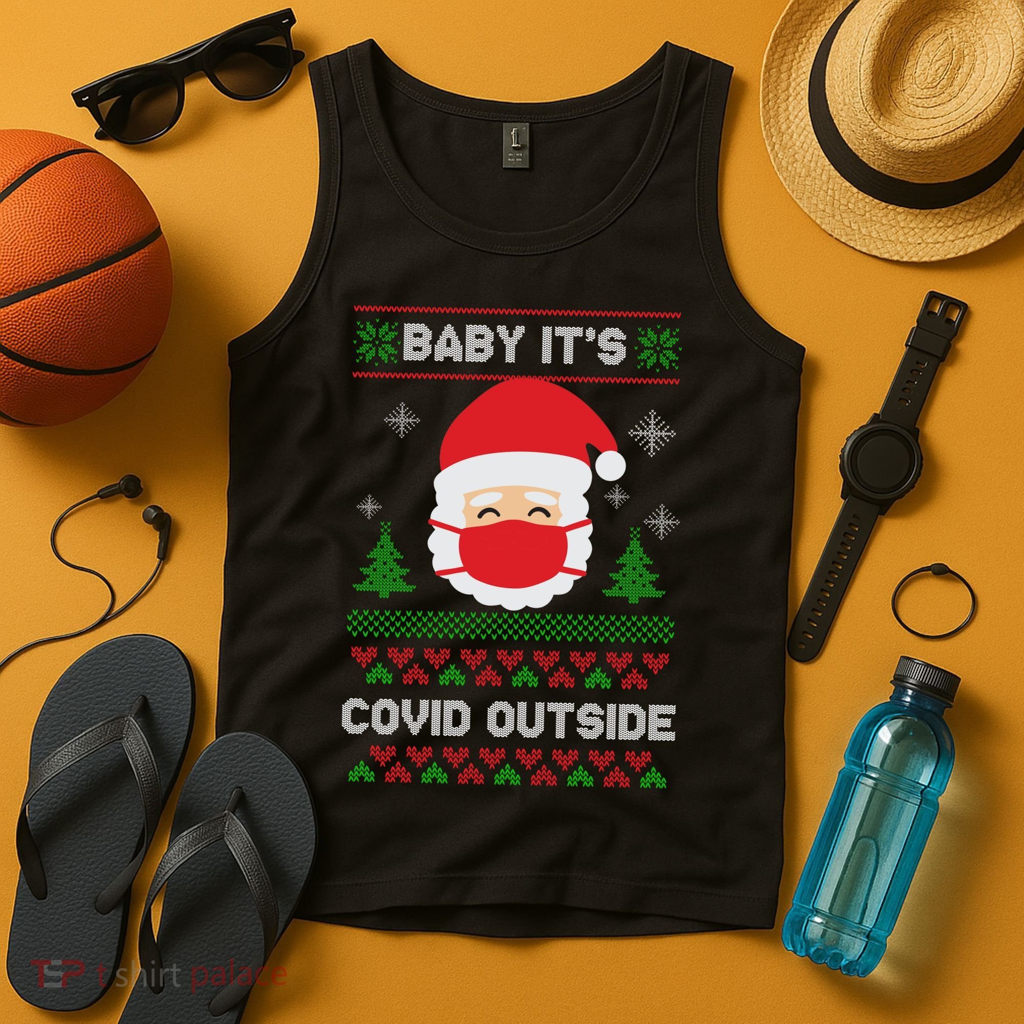 Baby It's COVID Outside Ugly Christmas Sweater Tank Top