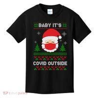 Baby It's COVID Outside Ugly Christmas Sweater Kids T-Shirt thumb 0