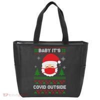 Baby It's COVID Outside Ugly Christmas Sweater Tote Bag thumb 0