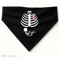 Baby Skeleton Breast Cancer Ribbon USA-Made Doggie Bandana thumb 0