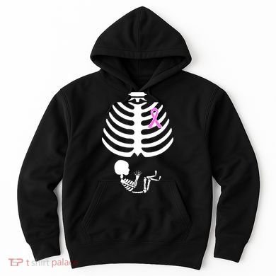 Baby Skeleton Breast Cancer Ribbon Hoodie