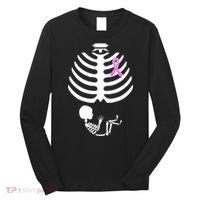 Baby Skeleton Breast Cancer Ribbon Long Sleeve Shirt thumb 0