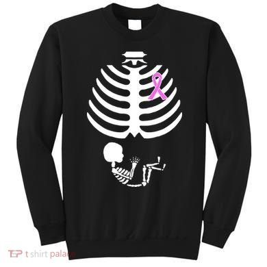 Baby Skeleton Breast Cancer Ribbon Sweatshirt