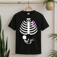 Baby Skeleton Breast Cancer Ribbon T-Shirt thumb 2