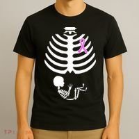 Baby Skeleton Breast Cancer Ribbon T-Shirt thumb 3