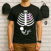 Baby Skeleton Breast Cancer Ribbon T-Shirt thumb 6