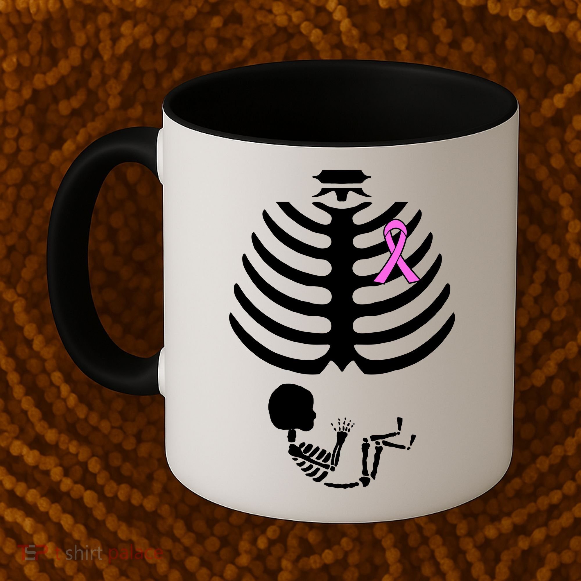 Baby Skeleton Breast Cancer Ribbon Coffee Mug