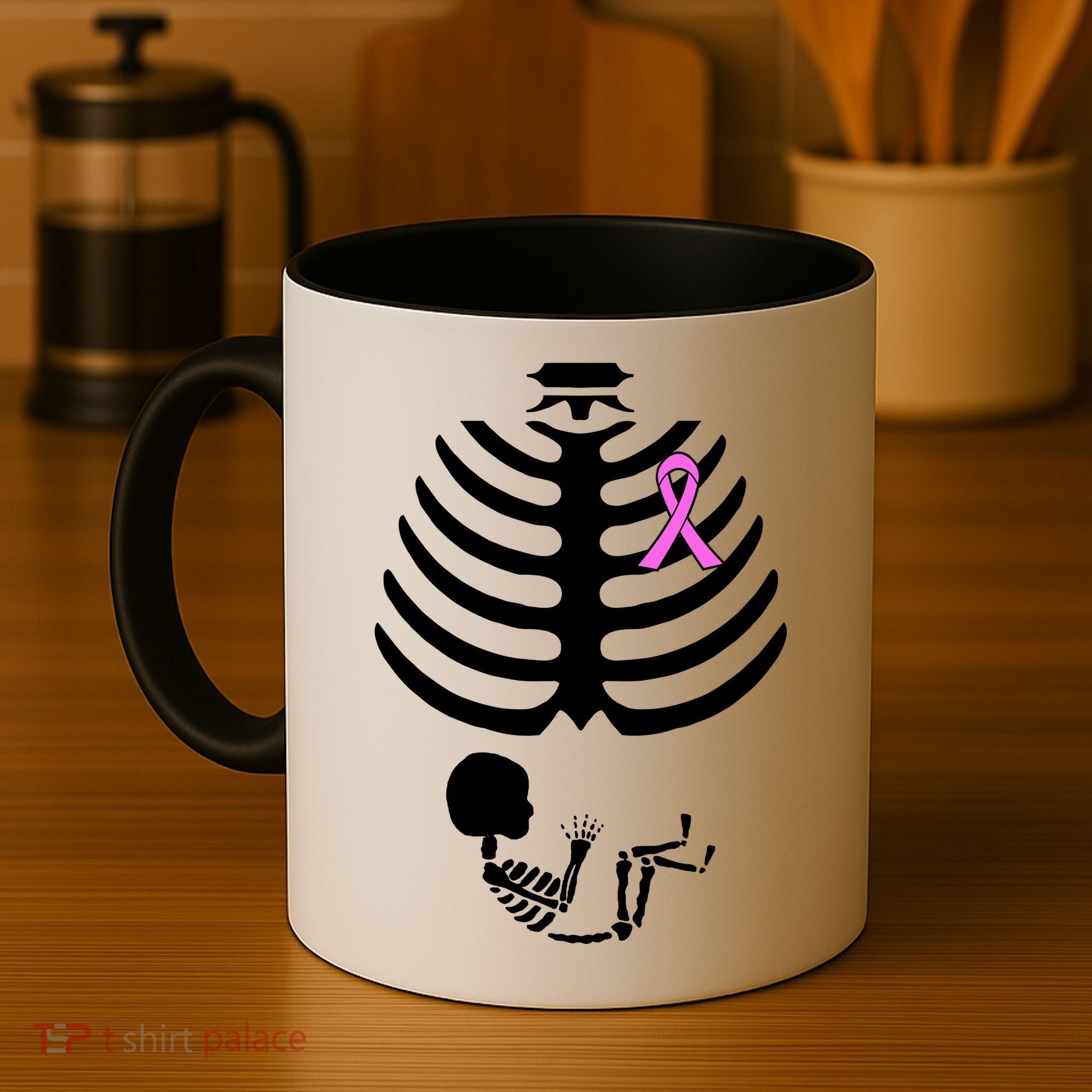 Baby Skeleton Breast Cancer Ribbon Coffee Mug