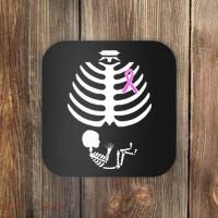 Baby Skeleton Breast Cancer Ribbon Coaster thumb 0