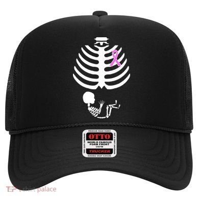 Baby Skeleton Breast Cancer Ribbon Hat