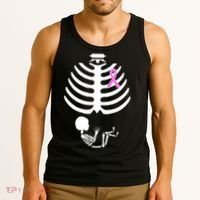 Baby Skeleton Breast Cancer Ribbon Tank Top thumb 3