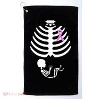 Baby Skeleton Breast Cancer Ribbon Golf Towel thumb 0