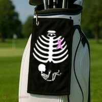 Baby Skeleton Breast Cancer Ribbon Golf Towel thumb 2