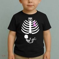 Baby Skeleton Breast Cancer Ribbon Toddler T-Shirt thumb 2